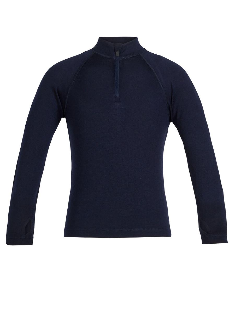 Midnight Navy Icebreaker Merino 260 Tech Half Zip Thermal Top Kids\' Long Sleeve | AU 1940DFMN